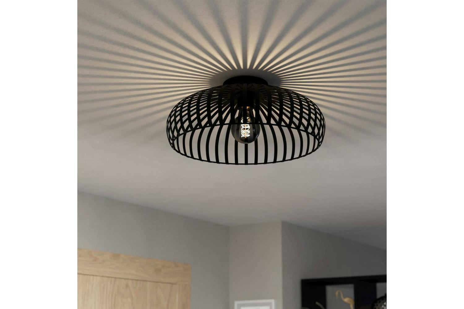 Eglo | Mogano 3 Caged Style Ceiling Light | 43 cm | Black-2