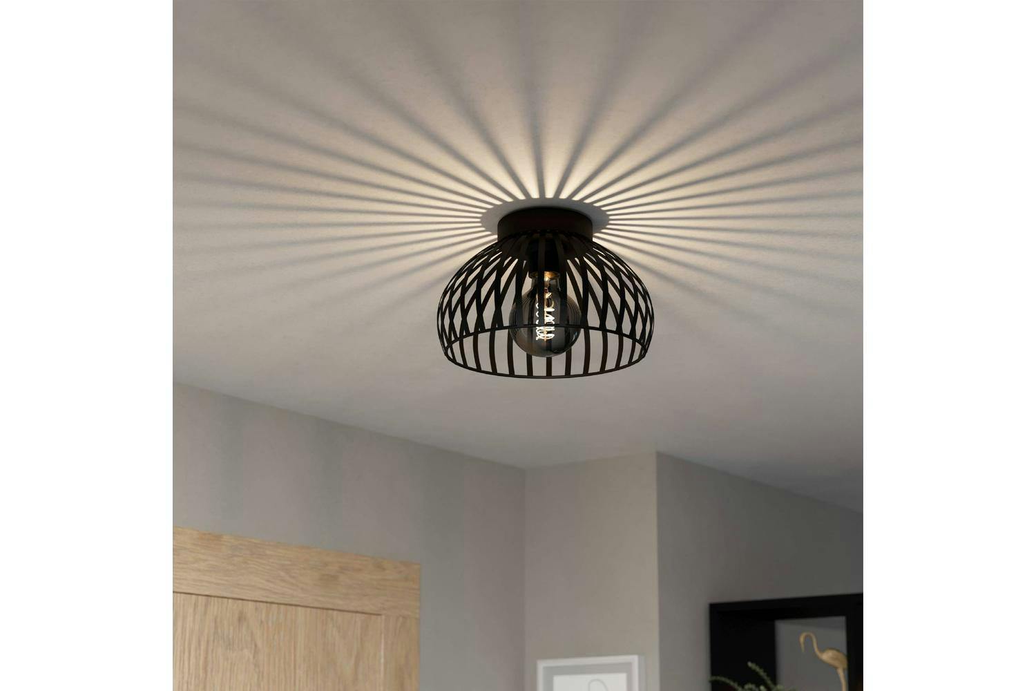 Eglo | Mogano 3 Caged Style Ceiling Light | 28 cm | Black-2