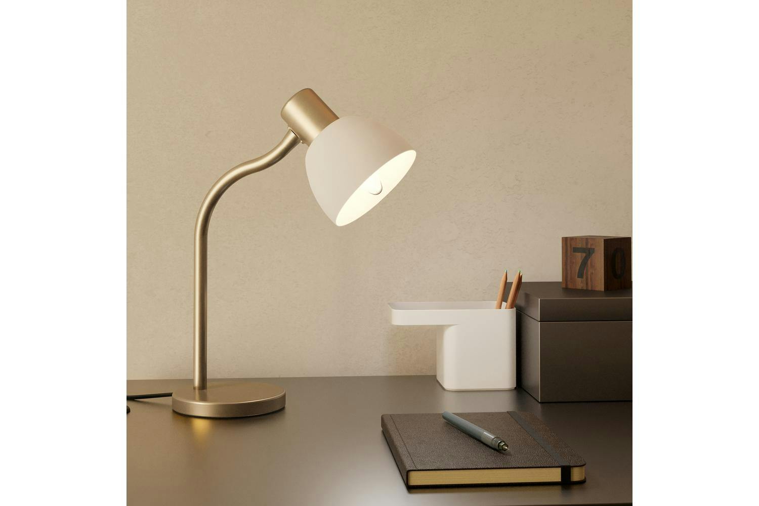 Eglo | Macere Desk Lamp | Nickel/White-2