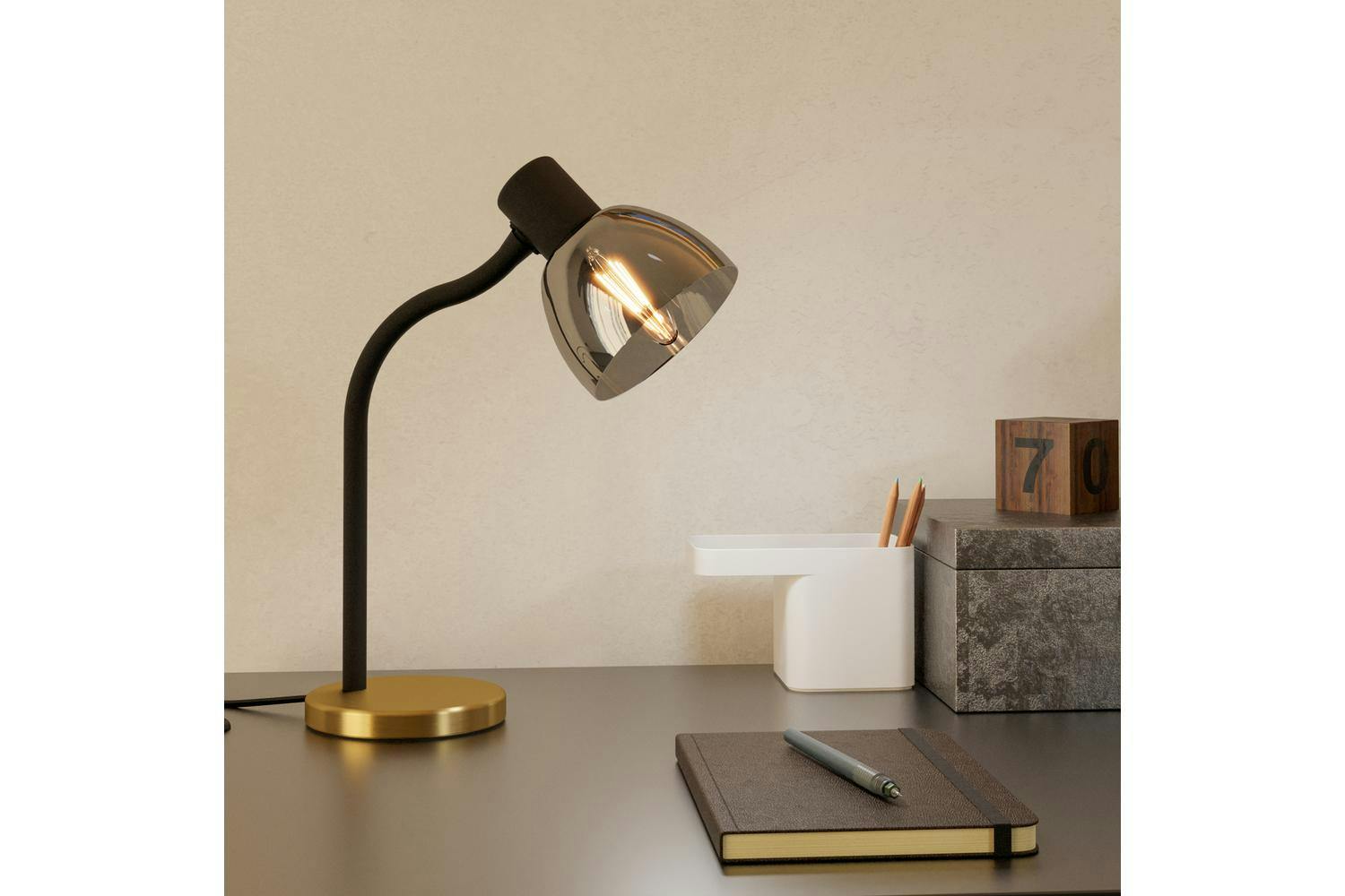 Eglo | Macere Desk Lamp | Black/Gold-2