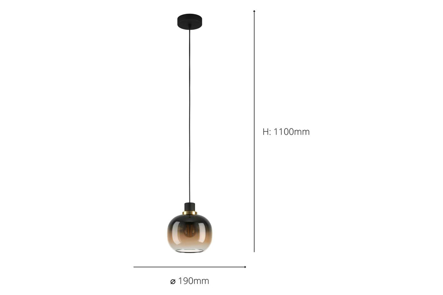 Eglo | Oilella Gradient Pendant Light | Black/Brown-3