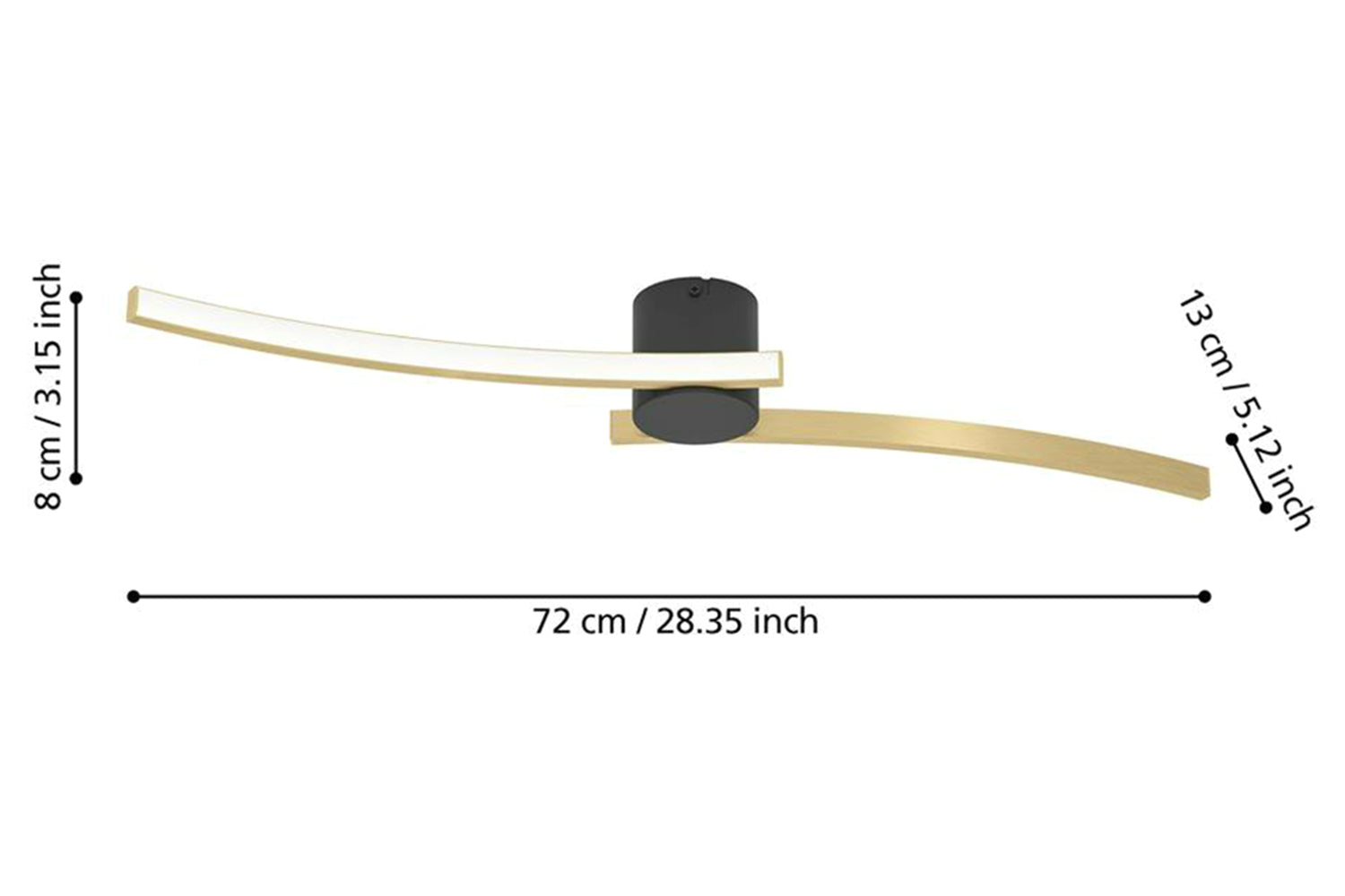 Eglo | Aieta Minimalist Ceiling Light | Black/Gold-5