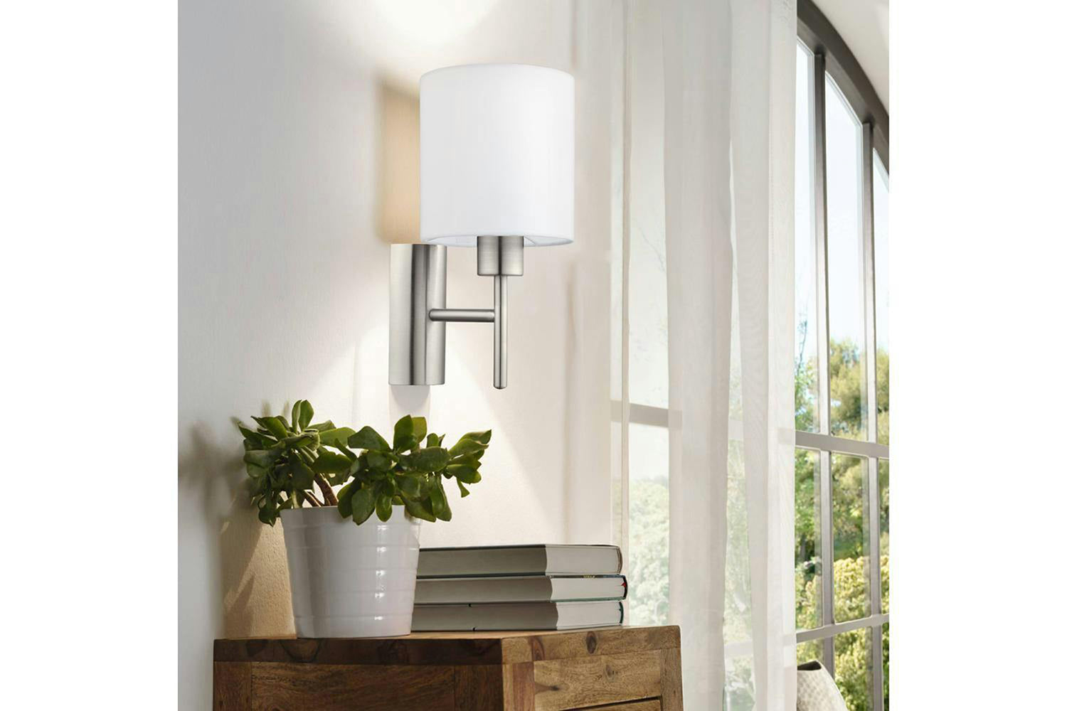 Eglo | Pasteri Wall Light | Nickel/White-2