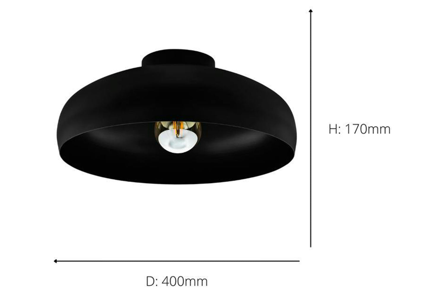 Eglo | Mogano 2 Vintage Ceiling Light | 40 cm | Black-6