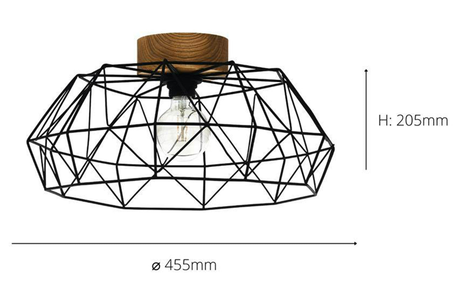 Eglo | Padstow Geometric Ceiling Light | Brown/Black-3