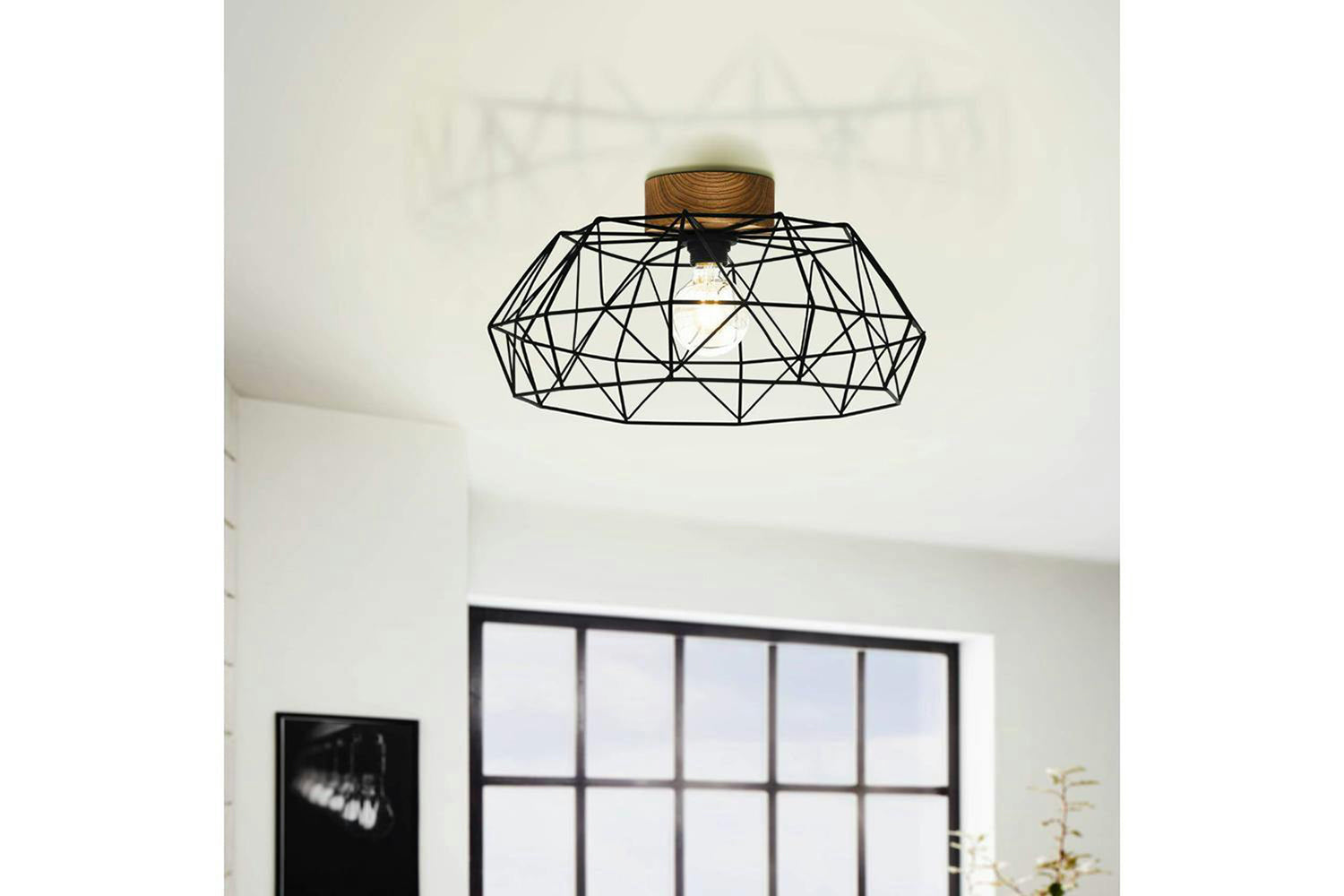 Eglo | Padstow Geometric Ceiling Light | Brown/Black-2