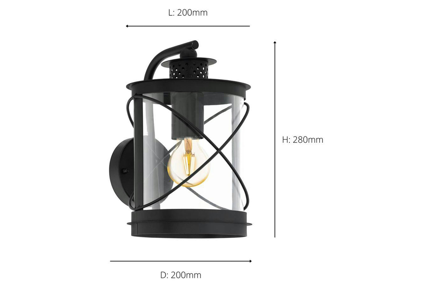 Eglo | Hilburn Wall Light | Black-3