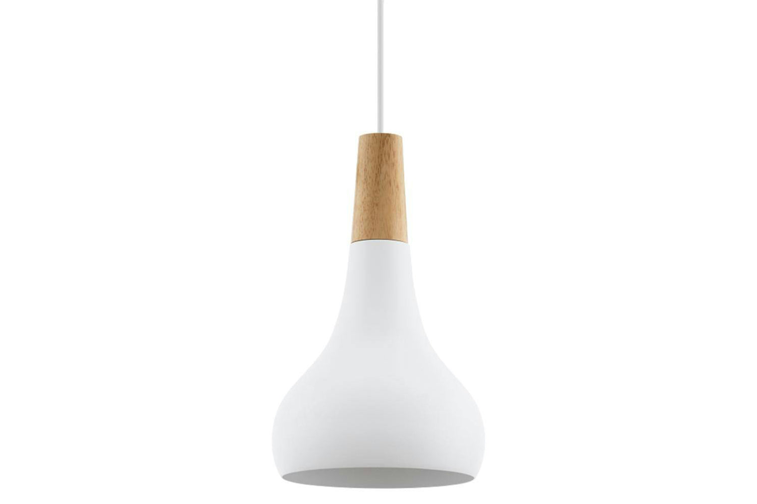 Eglo | Sabinar Metal and Wood Pendant Light | 18 cm | White-3