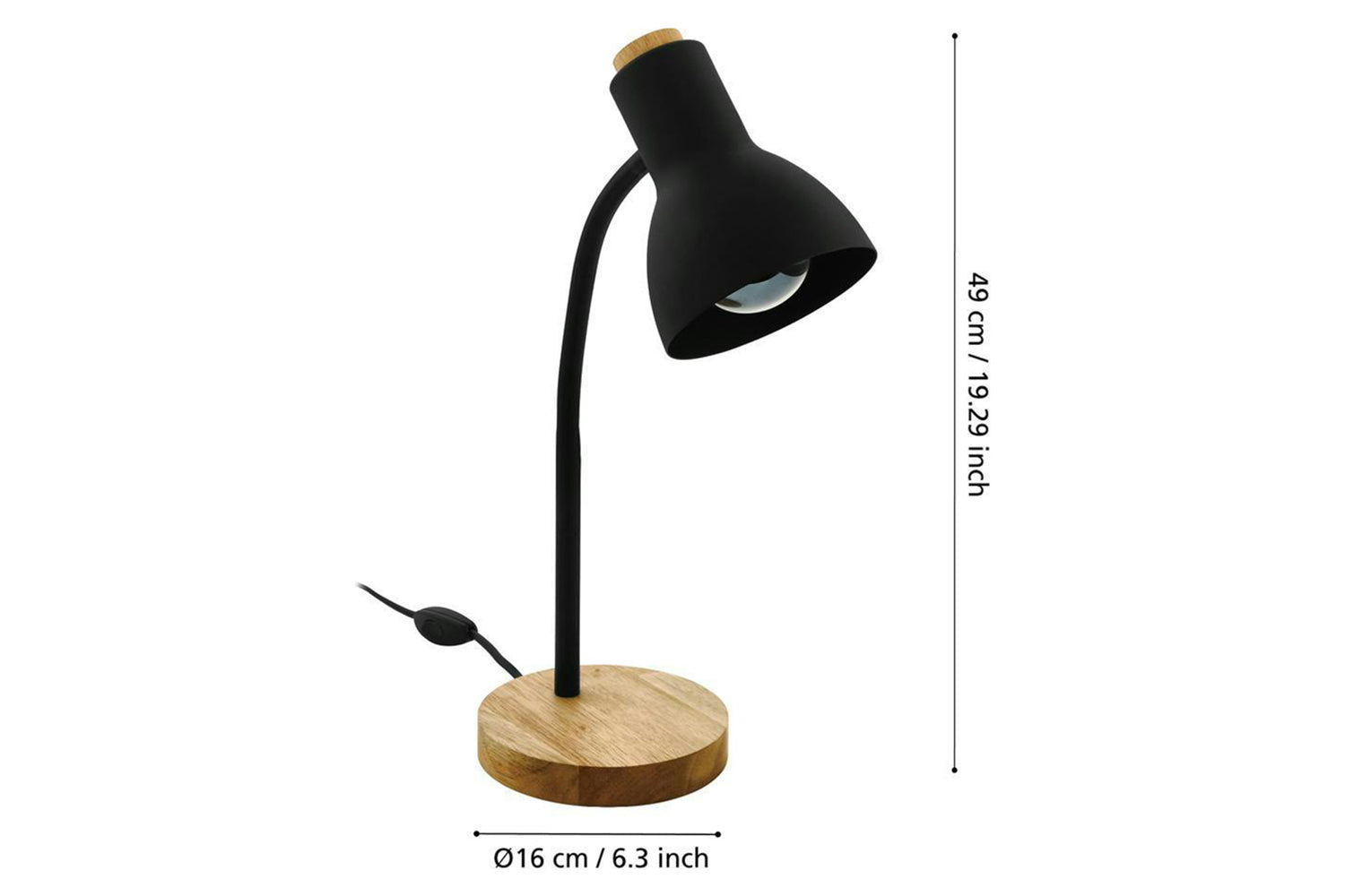 Eglo | Veradal Desk Lamp | Black/Brown-4