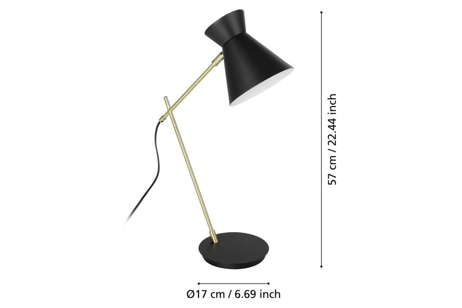 Eglo | Amezaga Metal Task Style Desk Lamp | Black/Gold-4