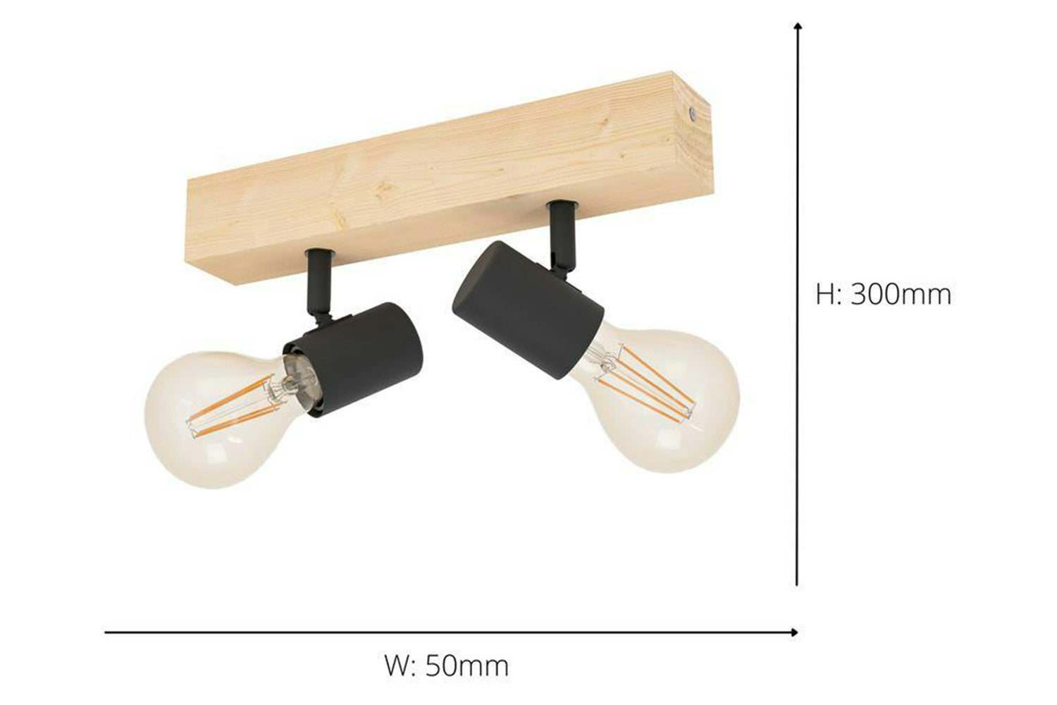Eglo | Townshend 3 Industrial 2-light Ceiling Spotlight | Brown/Black-4