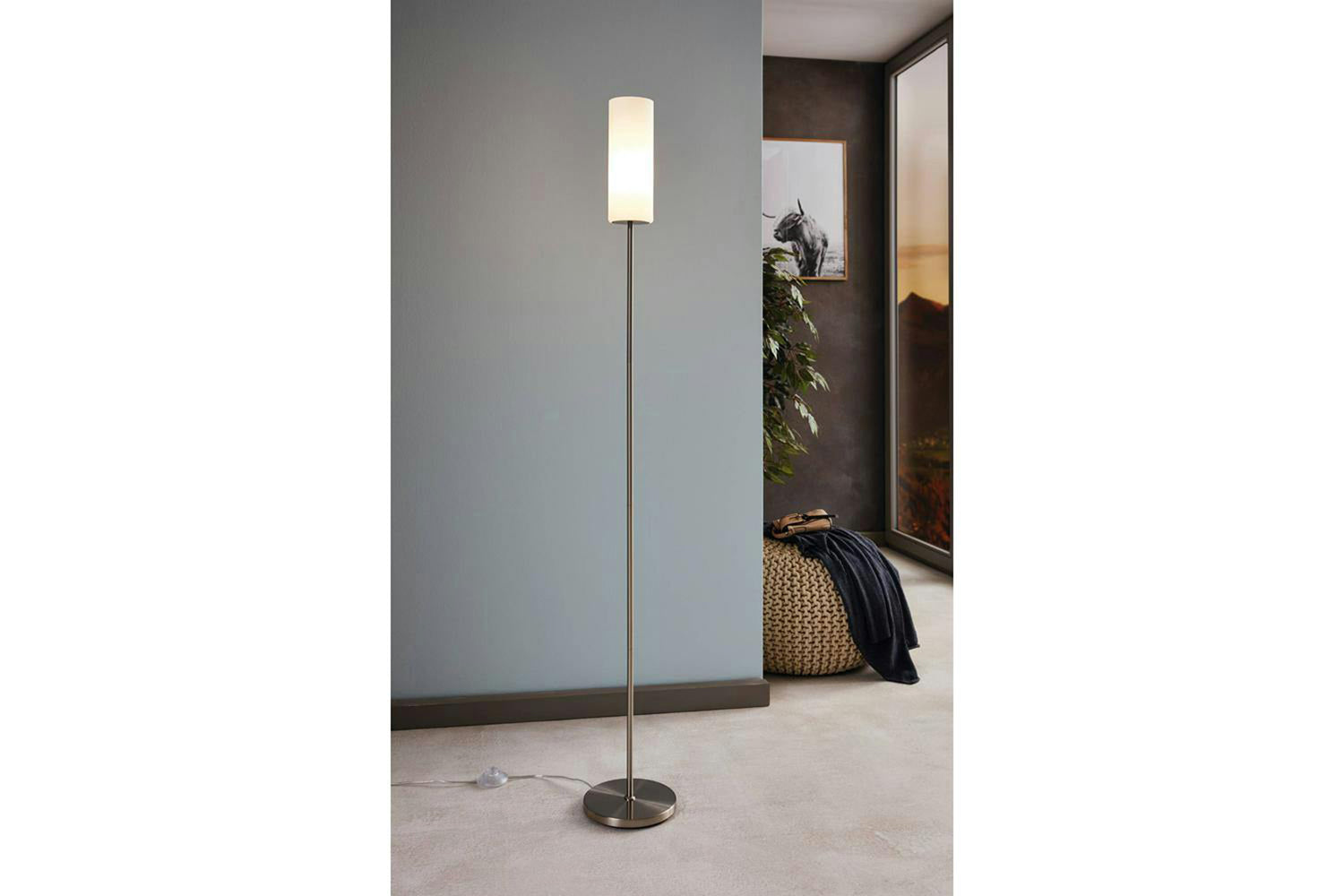 Eglo | Troy 3 Floor Light | Silver/White-2