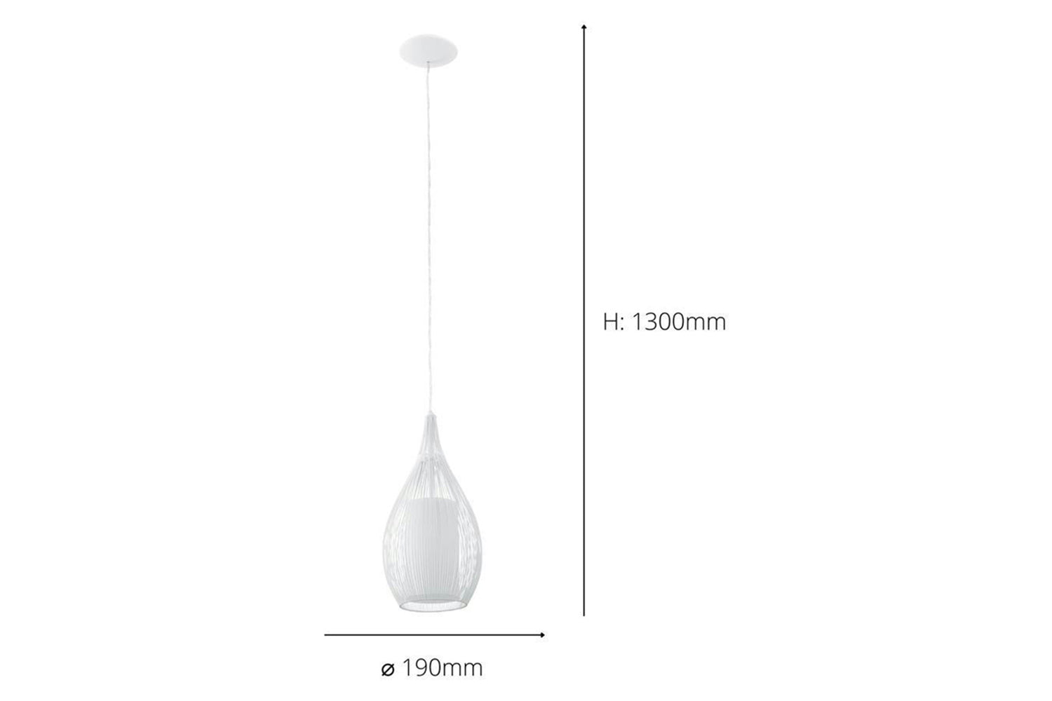 Eglo | Razoni Metal and Glass Pendant Light | White-4