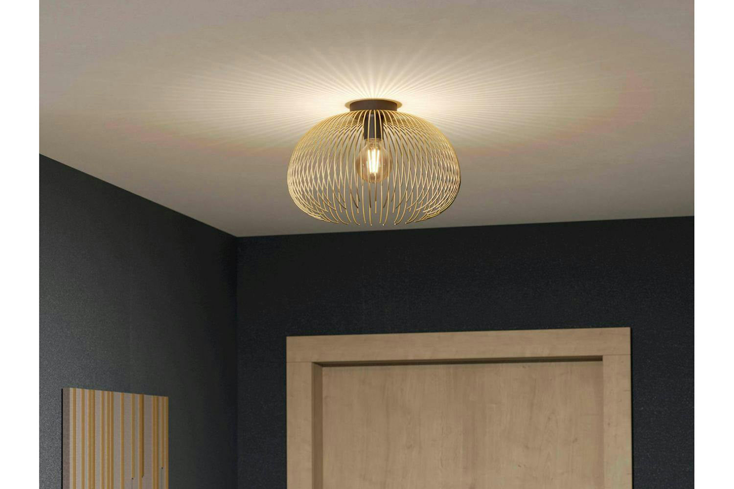 Eglo | Venezuela Spherical Ceiling Light | Gold/Black-2