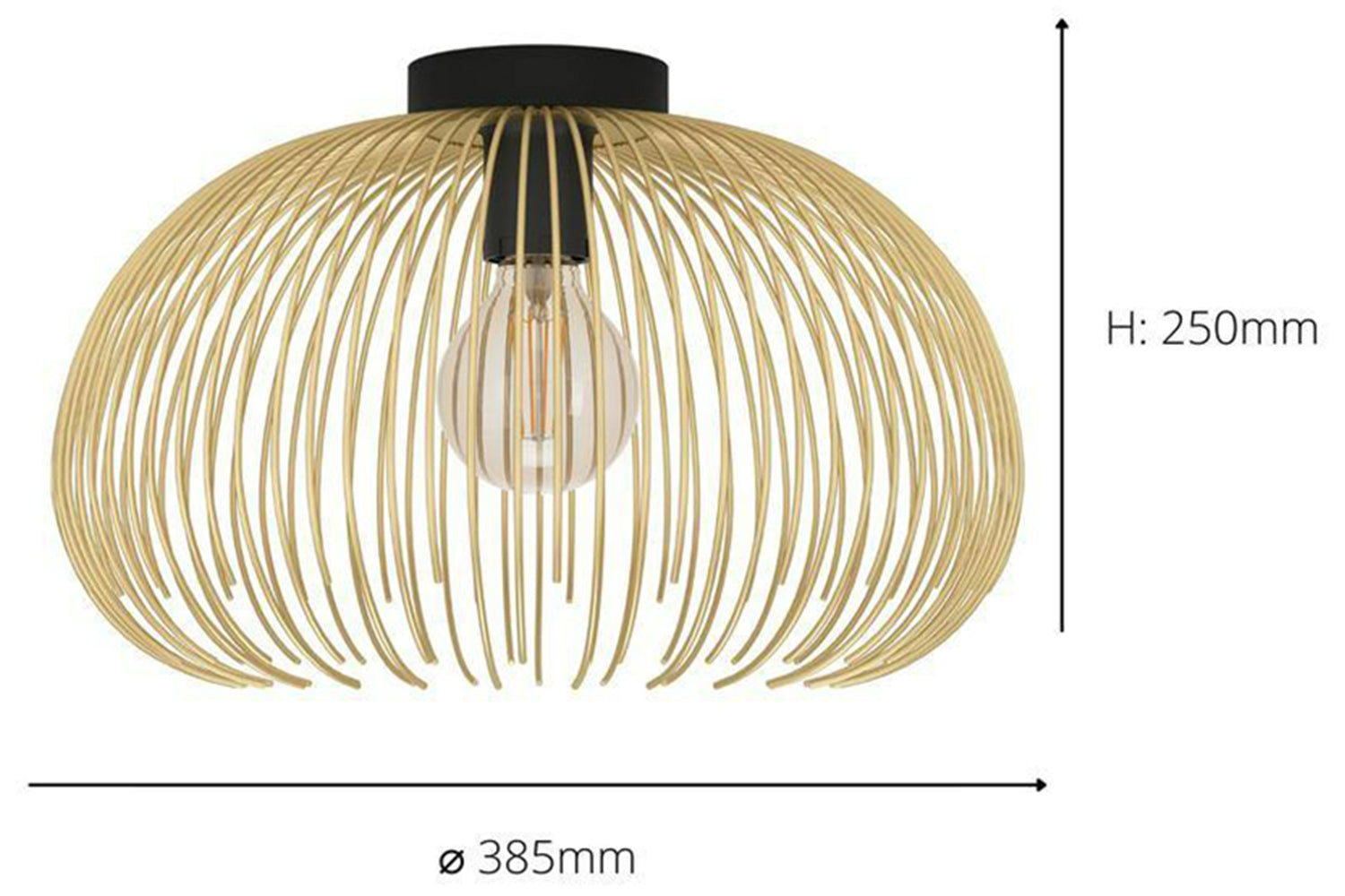 Eglo | Venezuela Spherical Ceiling Light | Gold/Black-3