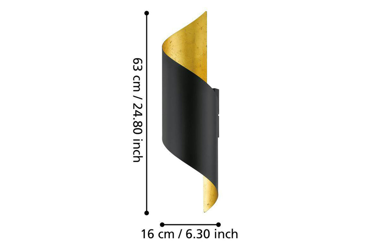 Eglo | Jabaloyas Steel Modern Wall Light | Black/Gold-4