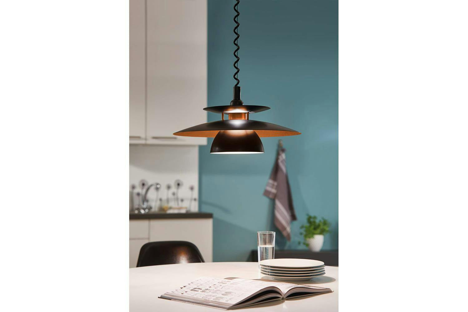 Eglo | Brenda Steel Pendant Light | Black/Copper-2