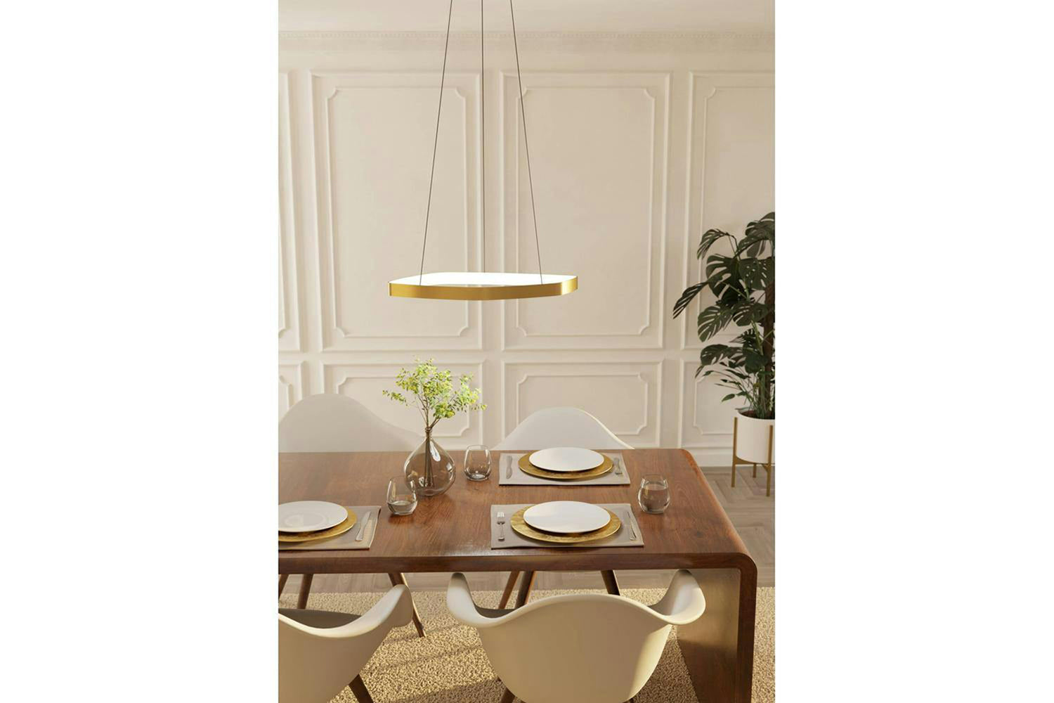 Eglo | Vallerosa LED Pendant Light | Gold/White-2