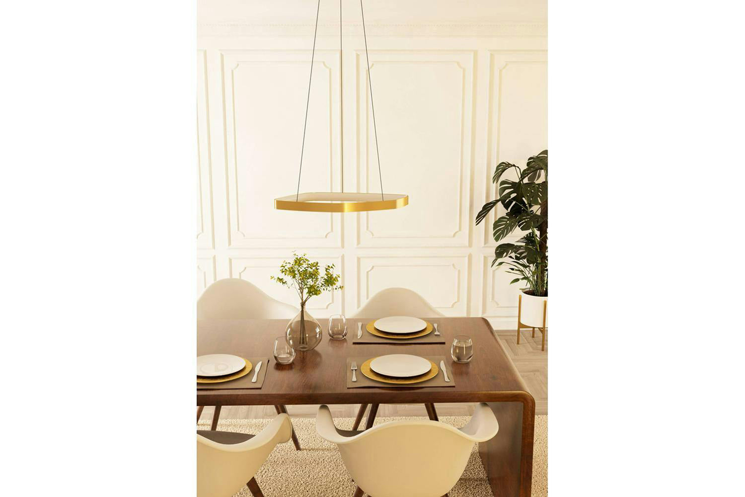 Eglo | Vallerosa LED Pendant Light | Gold/White-3