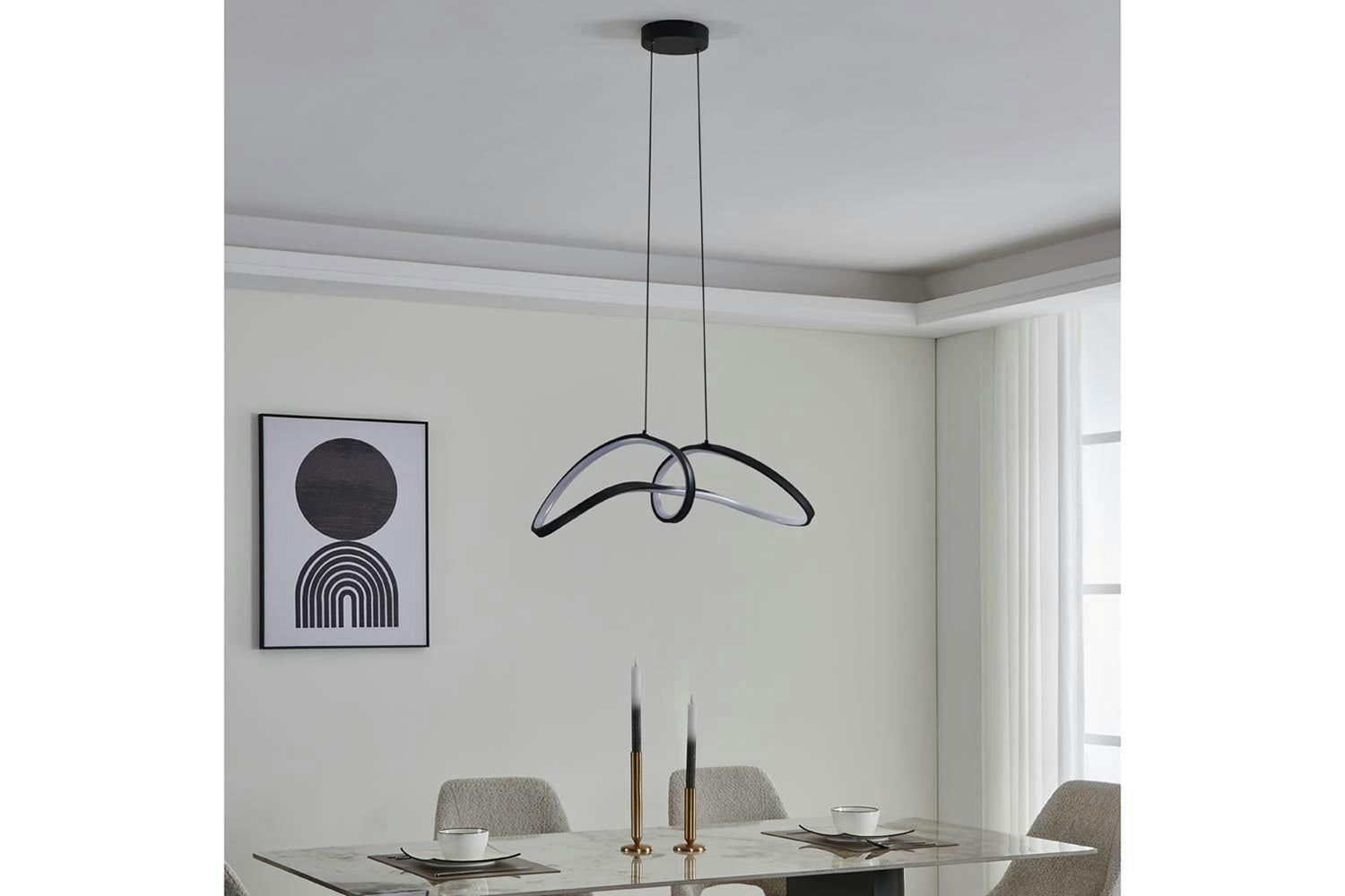 Eglo | Calarossa Modern Smart Pendant Light | Black/White-3