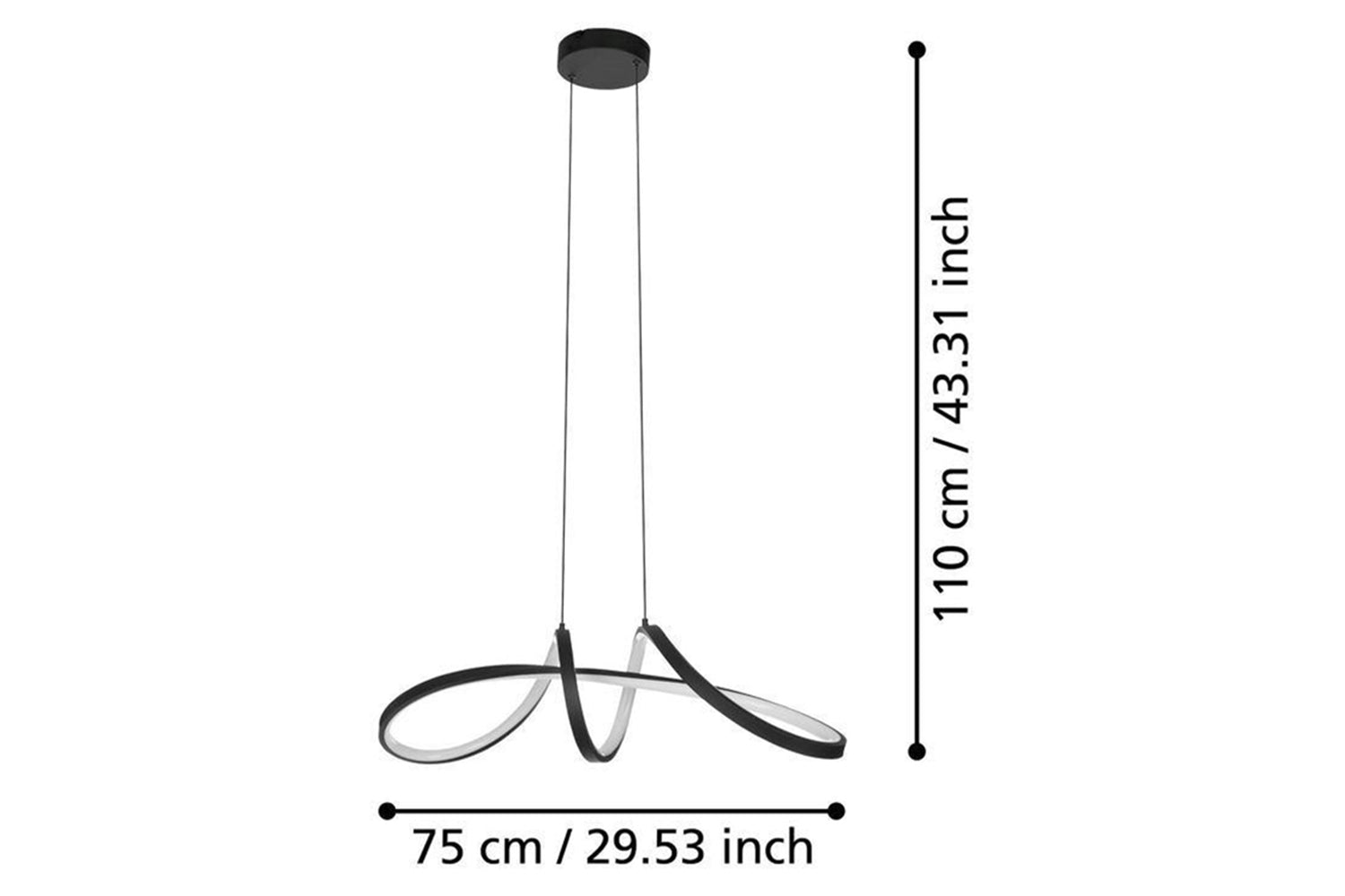 Eglo | Calarossa Modern Smart Pendant Light | Black/White-6
