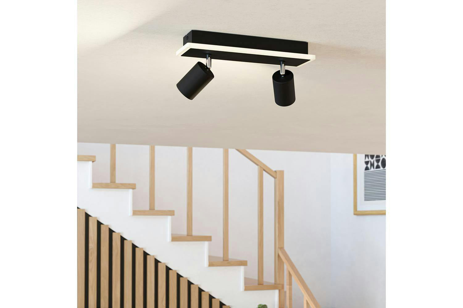 Eglo | Rimbocchi 1 Steel Modern 2-light Spotlight | Black/White-2