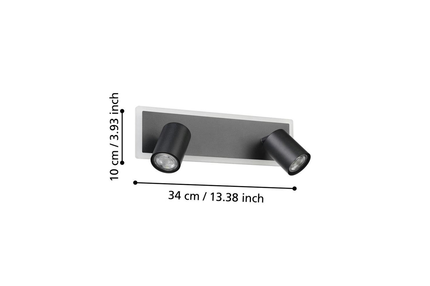 Eglo | Rimbocchi 1 Steel Modern 2-light Spotlight | Black/White-4