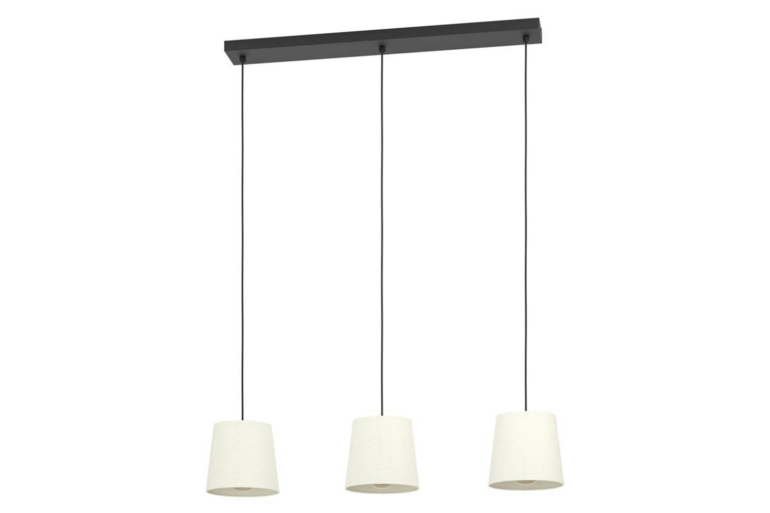 Eglo | Febres Fabric and Steel Shade 3-light Pendant Light | Black/White