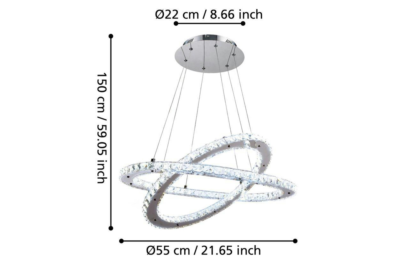 Eglo | Varrazo Clear Glass Pendant Light | Chrome/Clear Glass-4