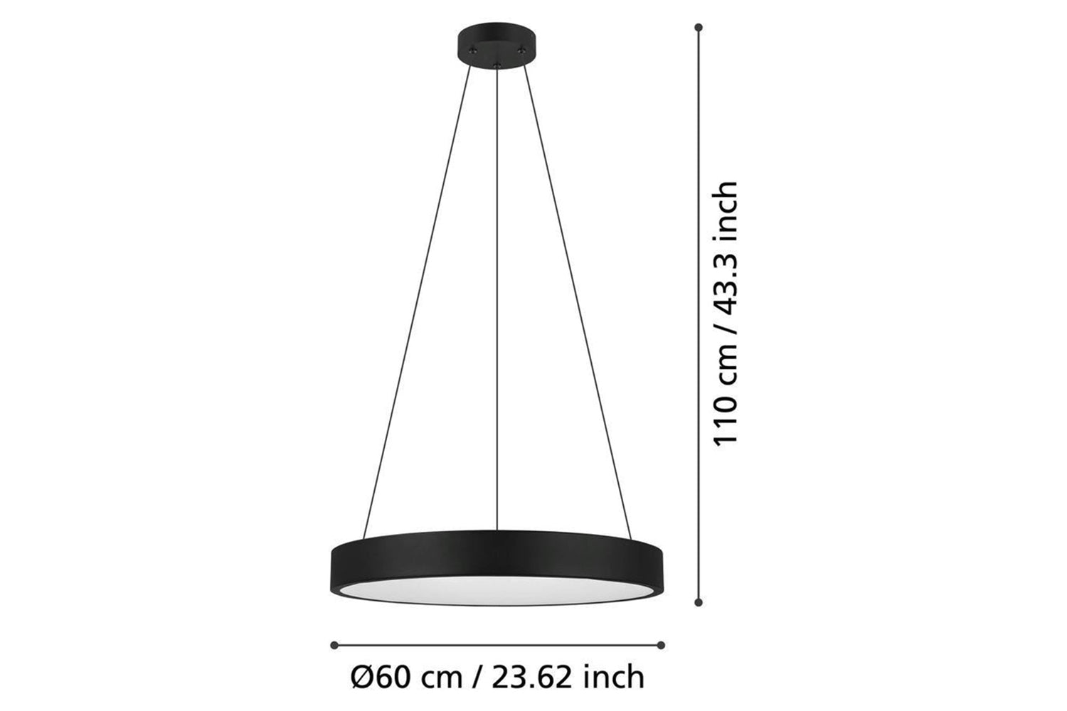 Eglo | Marghera Steel Modern Smart LED Pendant Light | Black-4