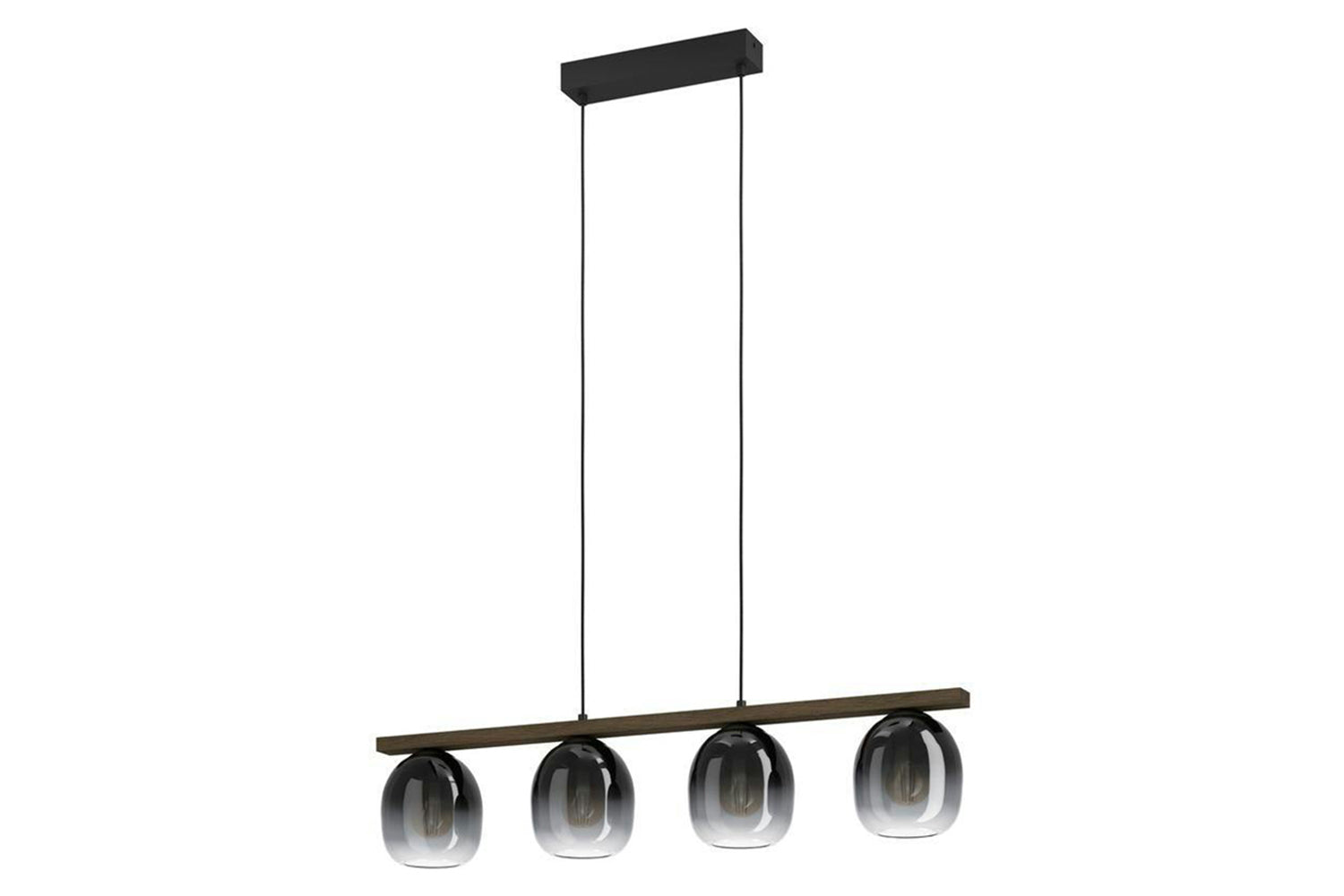 Eglo | Filago Smoked Glass 4-light Pendant Light | Black/Grey