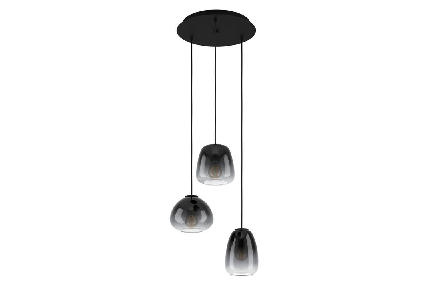 Eglo | Aguilares Gradient 3-light Pendant Light | Black/Grey