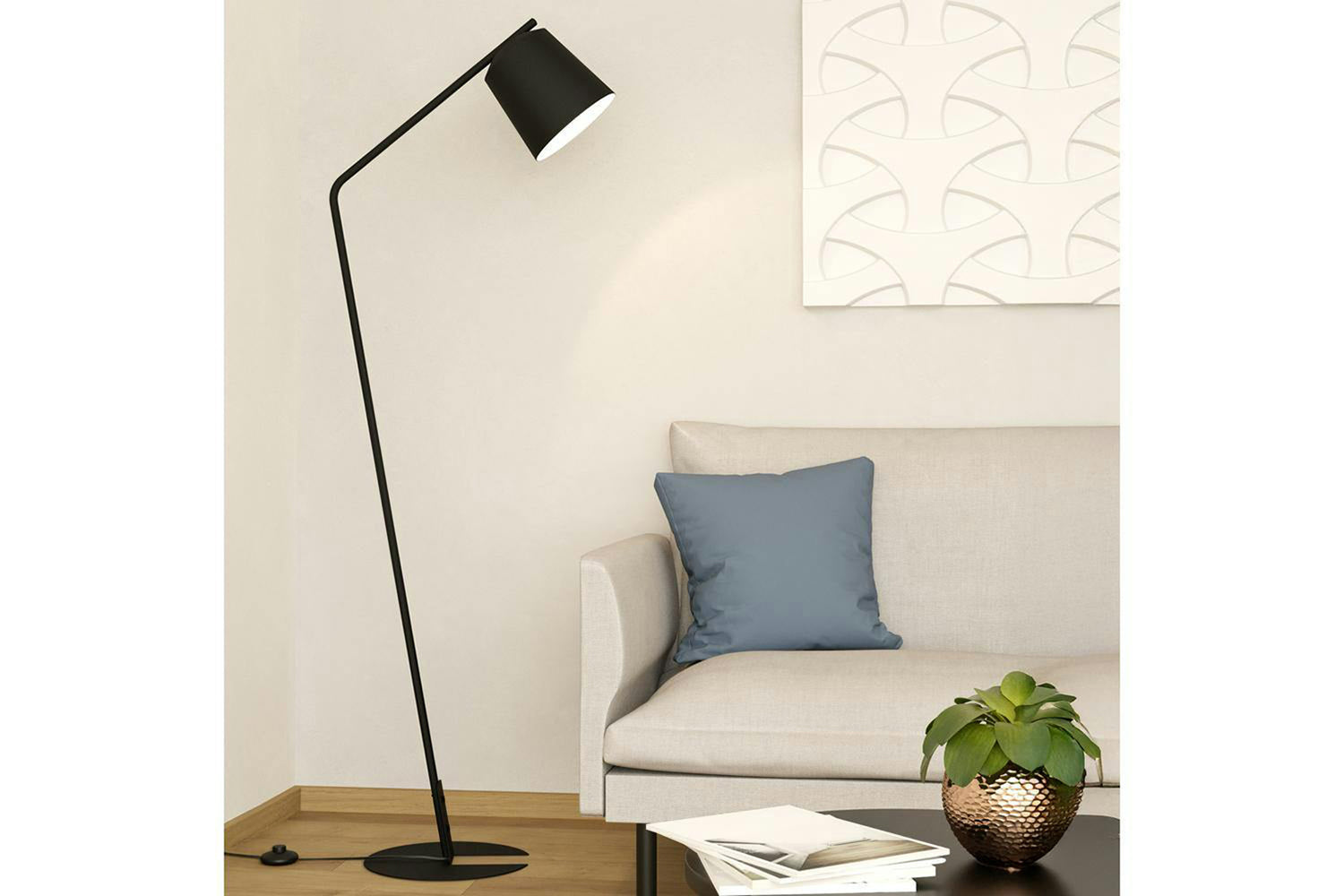 Eglo | Oneda Floor Lamp | Black/White-2