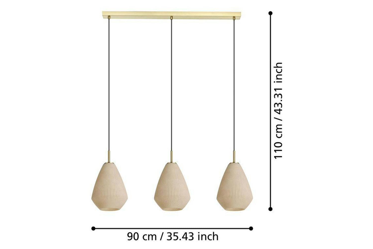 Eglo | Caprarola 3-light Pendant Light | Gold/Sandy-4