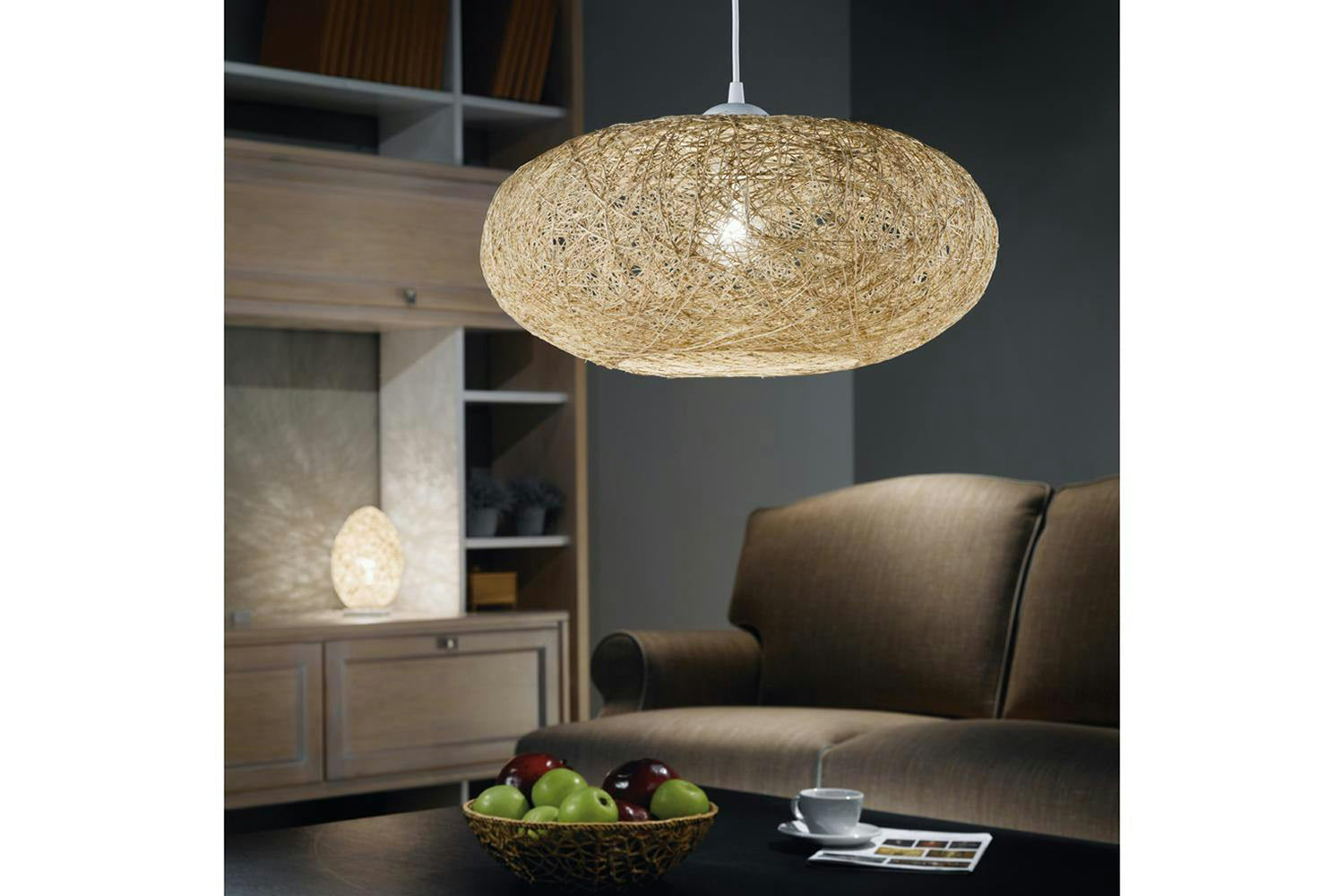 Eglo | Campilo Thread and Plastic Contemporary Pendant Light | White/Beige-2
