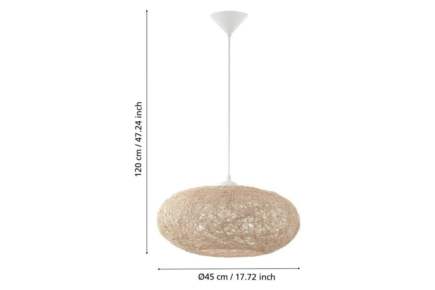 Eglo | Campilo Thread and Plastic Contemporary Pendant Light | White/Beige-4