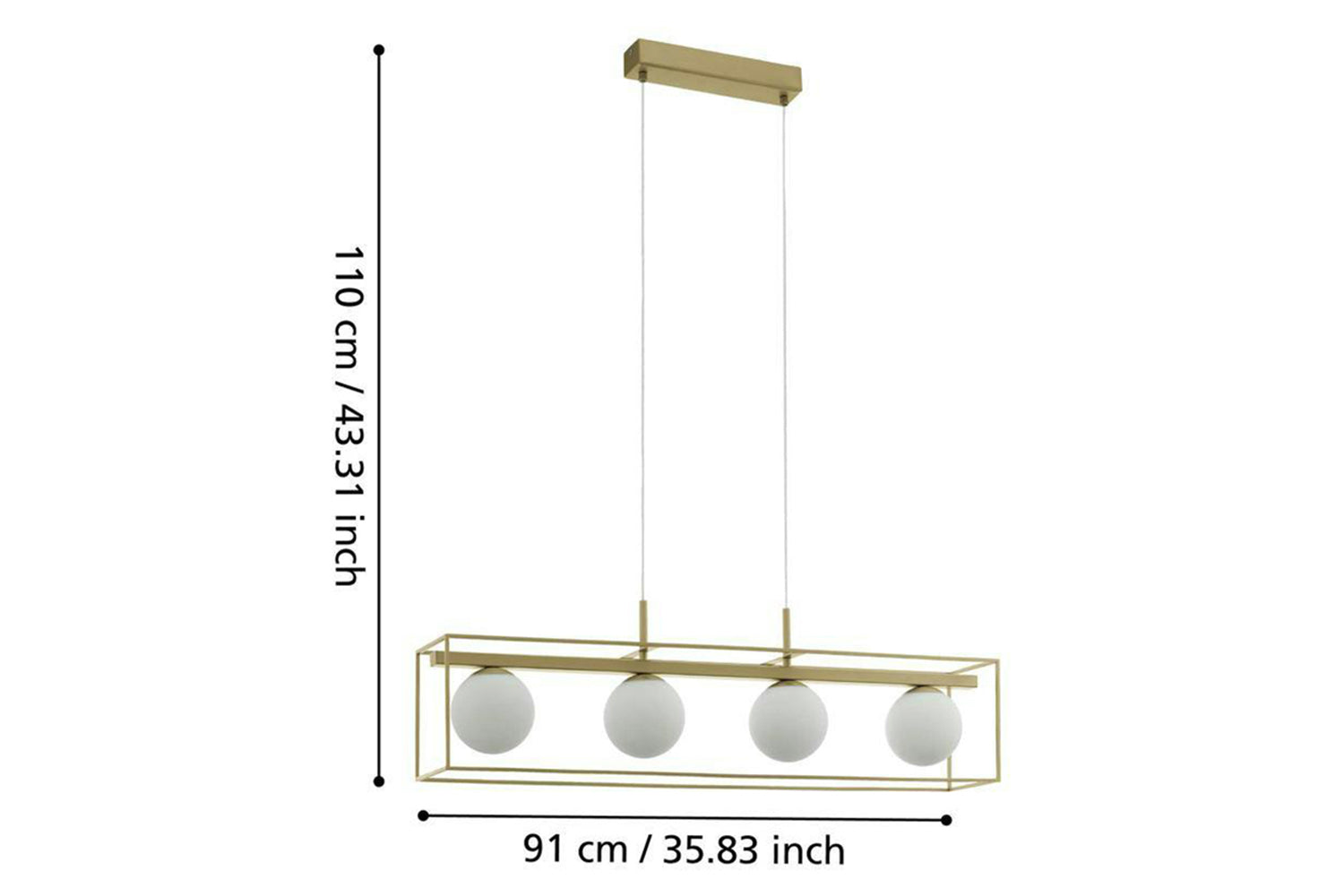 Eglo | Vallaspra Modern 4-light Pendant Light | Gold/White-4