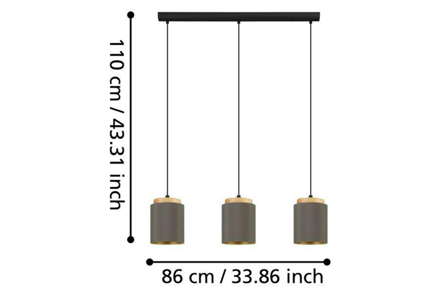 Eglo | Albariza 3-light Pendant Light | Cappucino/Gold-4