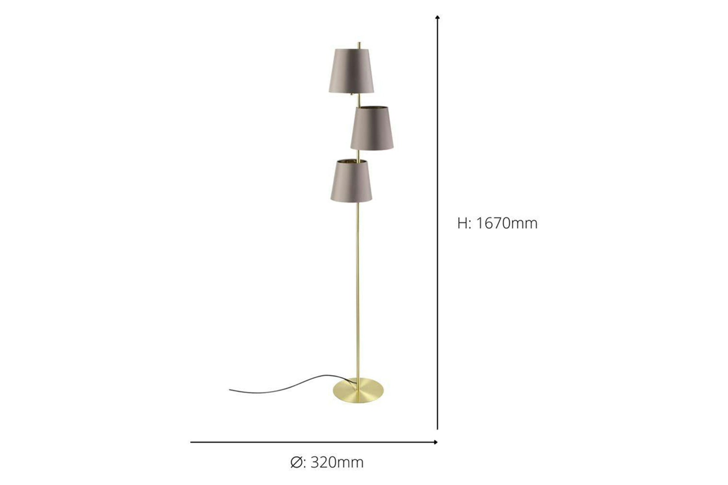 Eglo | Almeida 2 Floor Lamp | Gold/Cappuccino-4