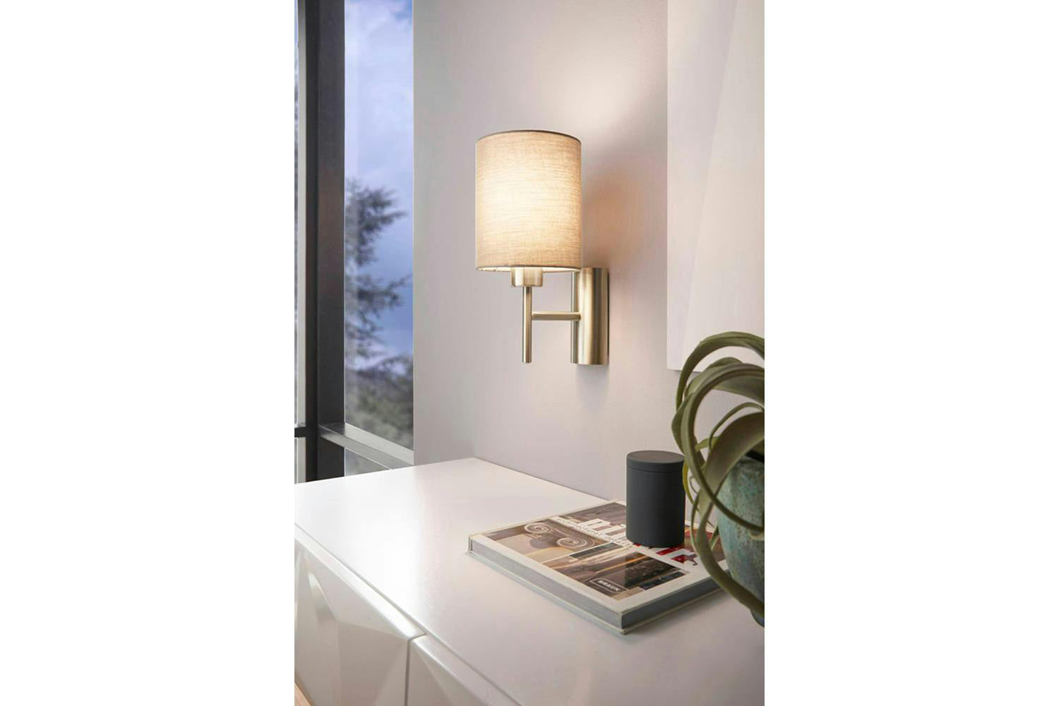 Eglo | Pasteri Wall Light | Nickel/Taupe-2