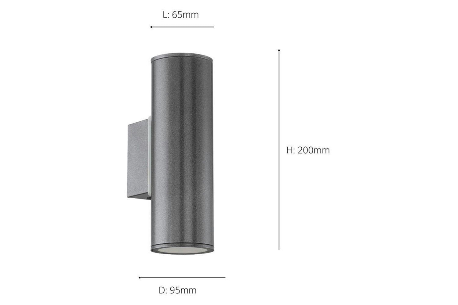 Eglo | Riga 2-light Exterior LED Wall Light | Anthracite-3