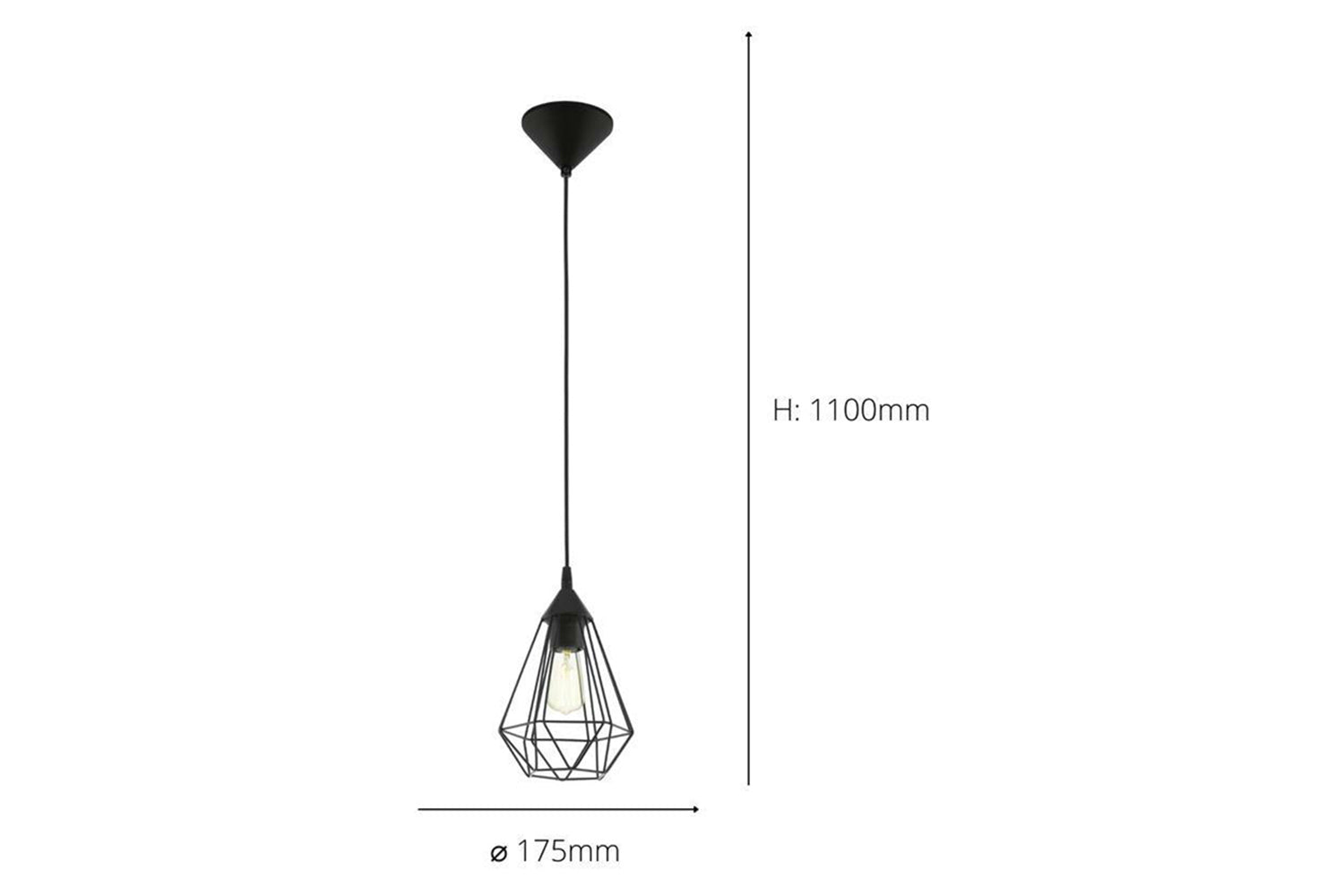 Eglo | Tarbes Geometric Pendant Light | Black-3