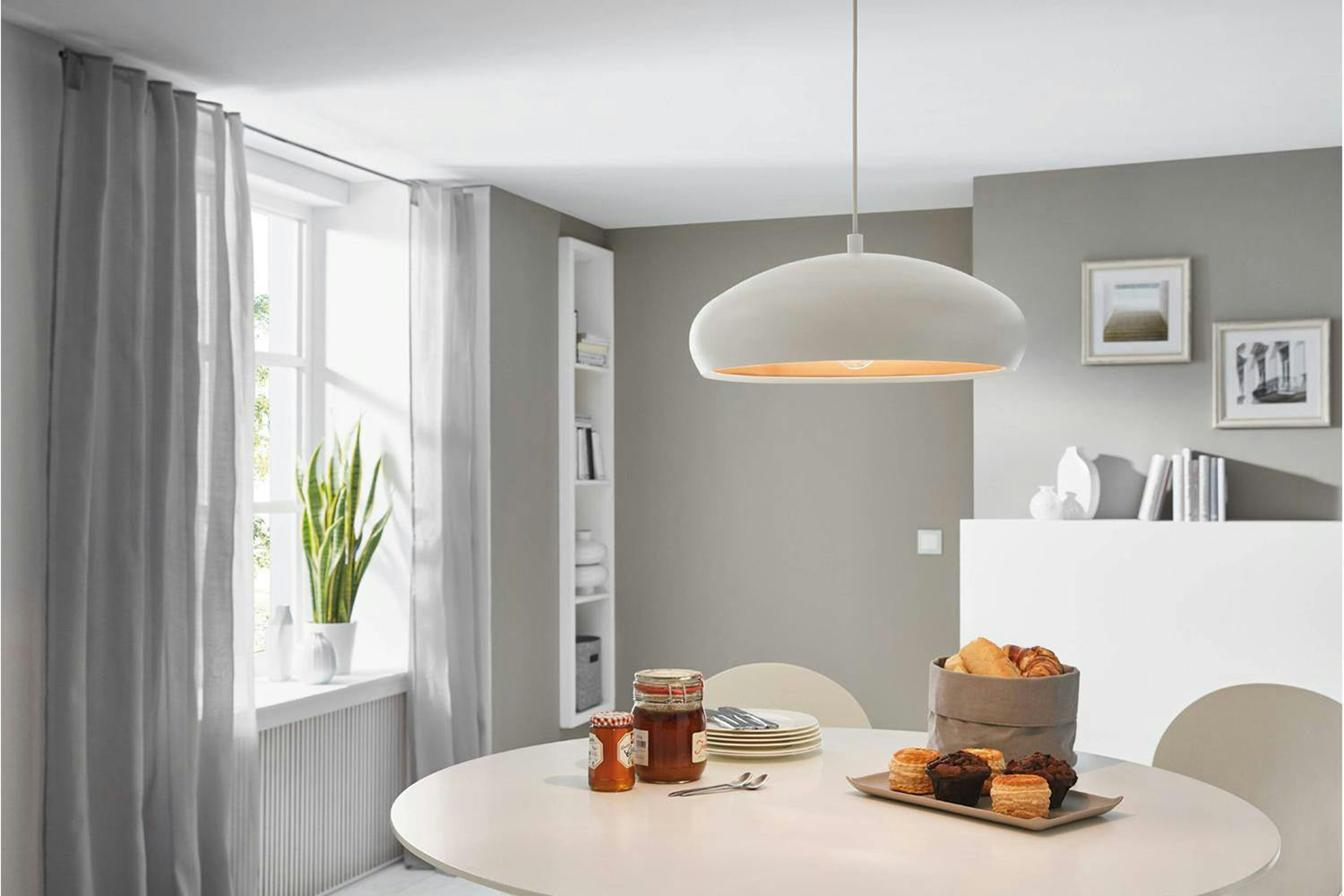 Eglo | Mogano 1 Vintage Pendant Light | White/Copper-2