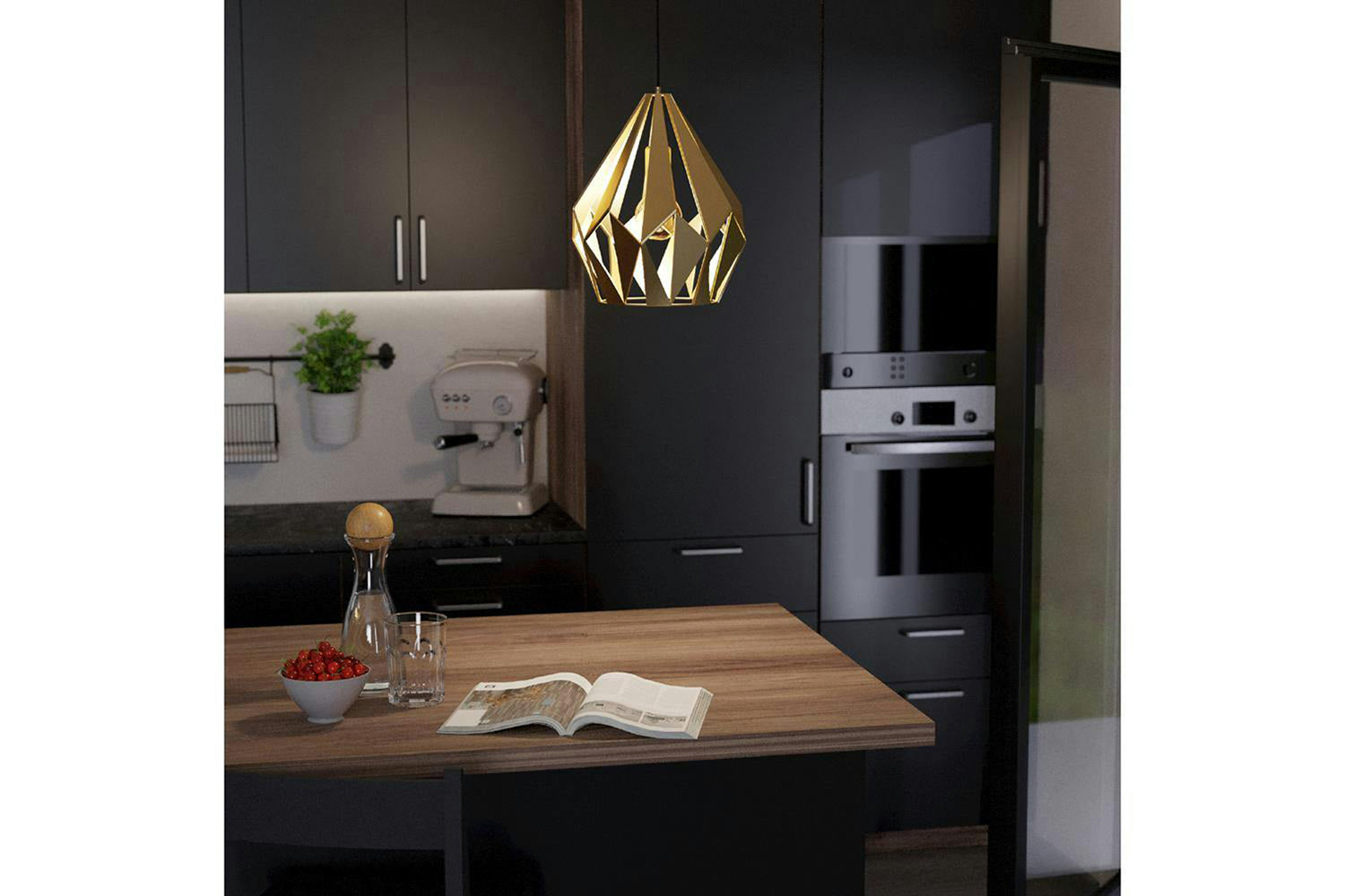 Eglo | Carlton Geometric Pendant Light | 110 x 31 cm | Gold-2