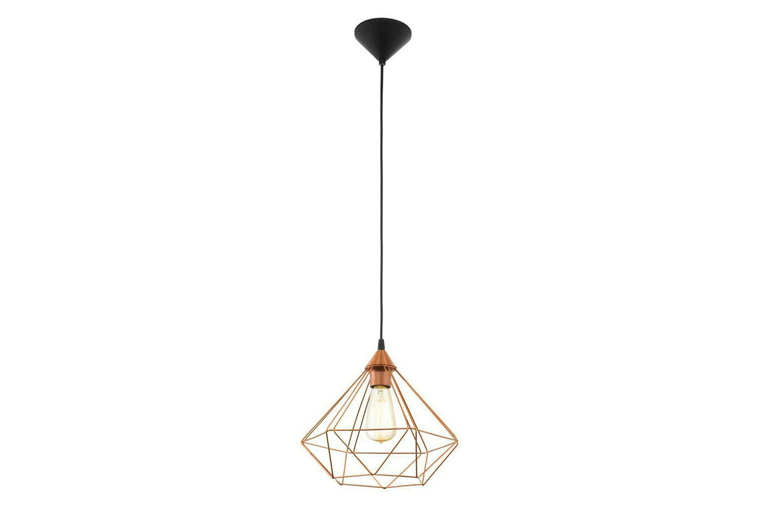 Eglo | Tarbes Geometric Pendant Light | Black/Copper