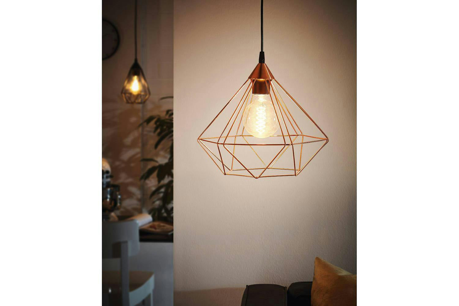 Eglo | Tarbes Geometric Pendant Light | Black/Copper-2