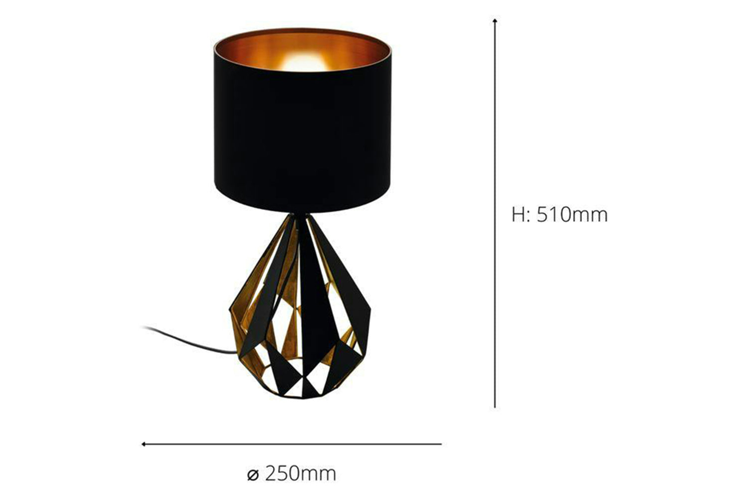 Eglo | Carlton Geometric Table Lamp | Black/Copper-4