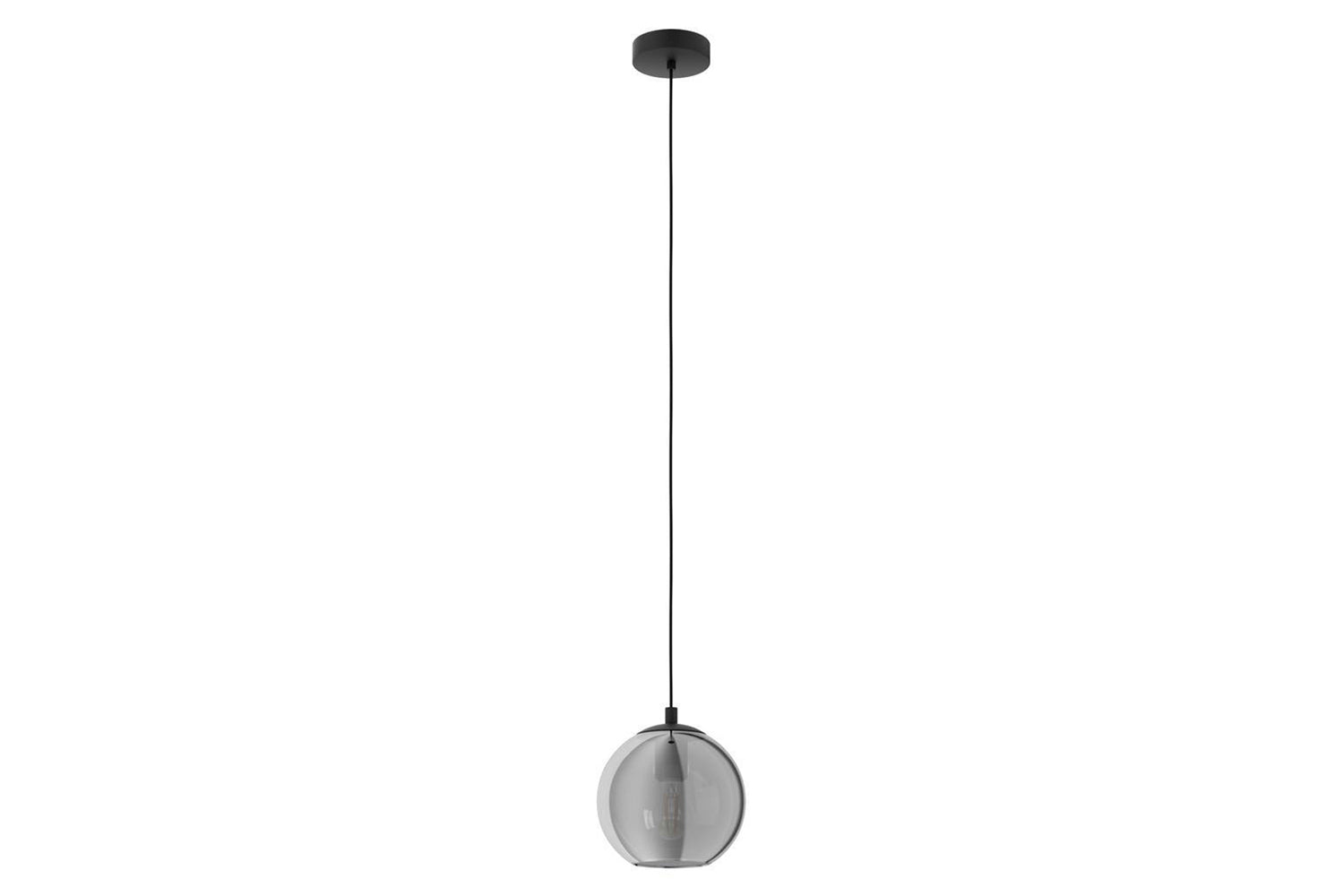 Eglo | Ariscani Smoked Black Glass 1-light Pendant Light | Black