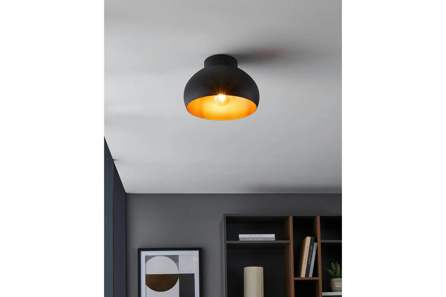 Eglo | Mogano 2 Vintage Ceiling Light | 28 cm | Black/Copper-2