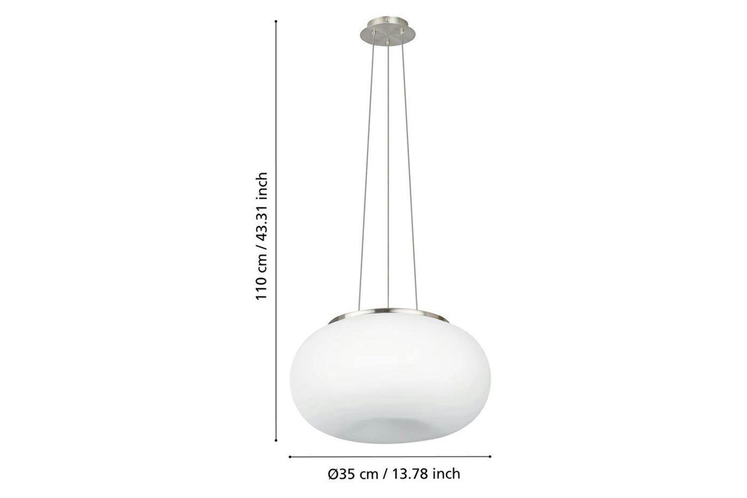 Eglo | Optica Steel and Glass Pendant Light | White-4